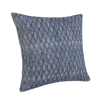 20" X 20" Blue 100% Cotton Geometric Zippered Pillow-1