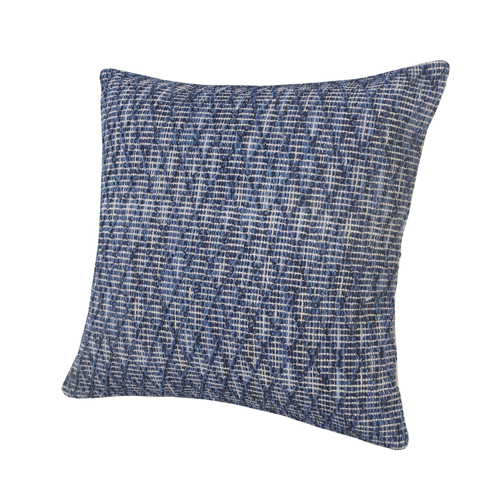 20" X 20" Blue 100% Cotton Geometric Zippered Pillow-2