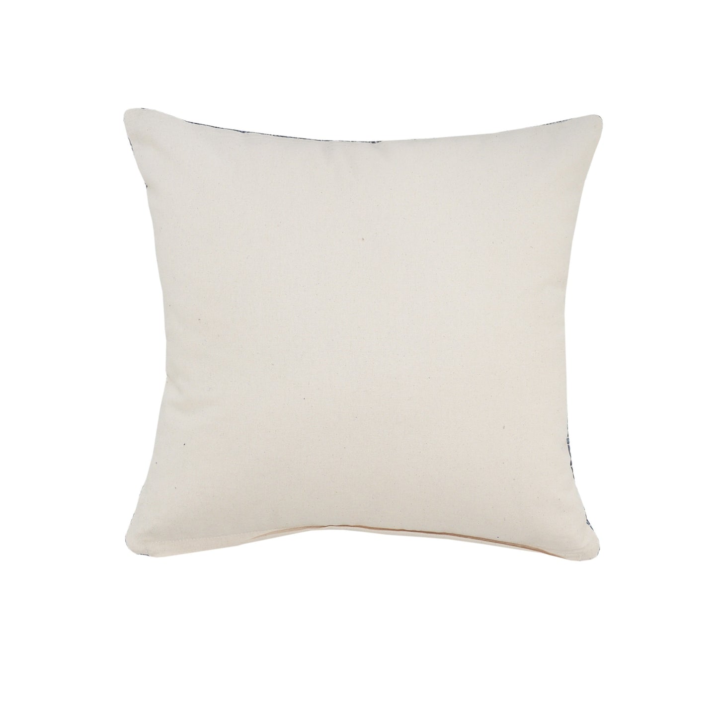 20" X 20" Blue 100% Cotton Geometric Zippered Pillow-3