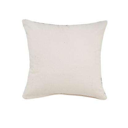 20" X 20" Blue 100% Cotton Geometric Zippered Pillow-3