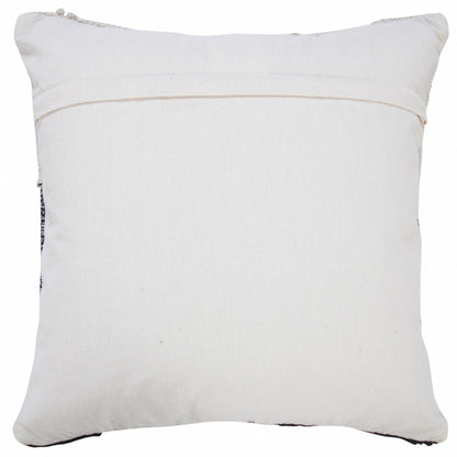 20" X 20" Black And Off-White 100% Cotton Geometric Zippered Pillow-4