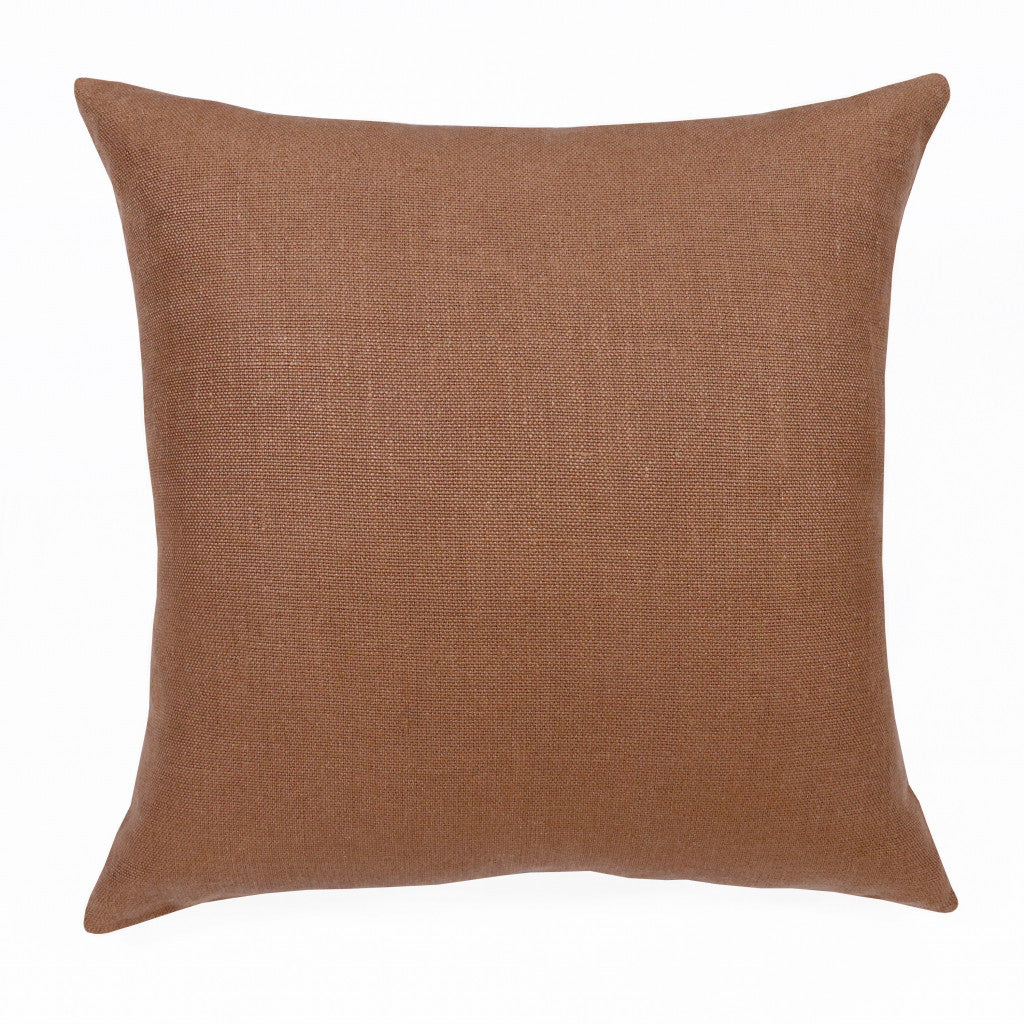 20" Brown Linen Throw Pillow-1
