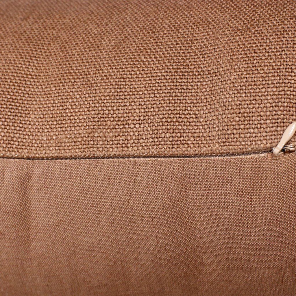20" Brown Linen Throw Pillow-7