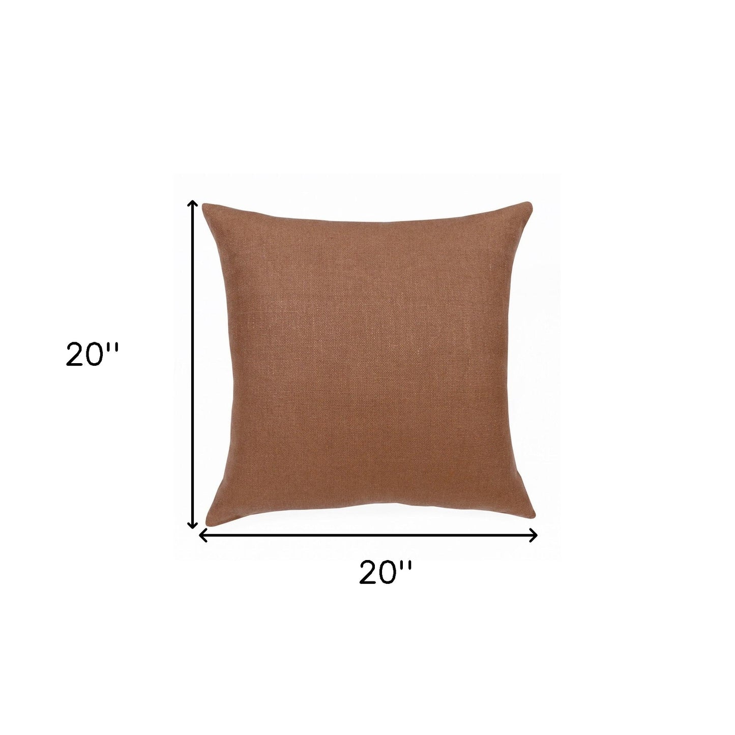 20" Brown Linen Throw Pillow-6