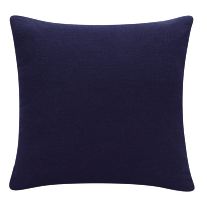 20" X 20" Cobalt Blue And Navy 100% Cotton Abstract Zippered Pillow-3