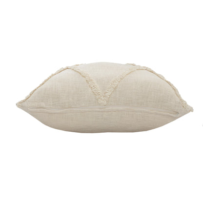 26" X 26" Ivory 100% Cotton Zippered Pillow-1