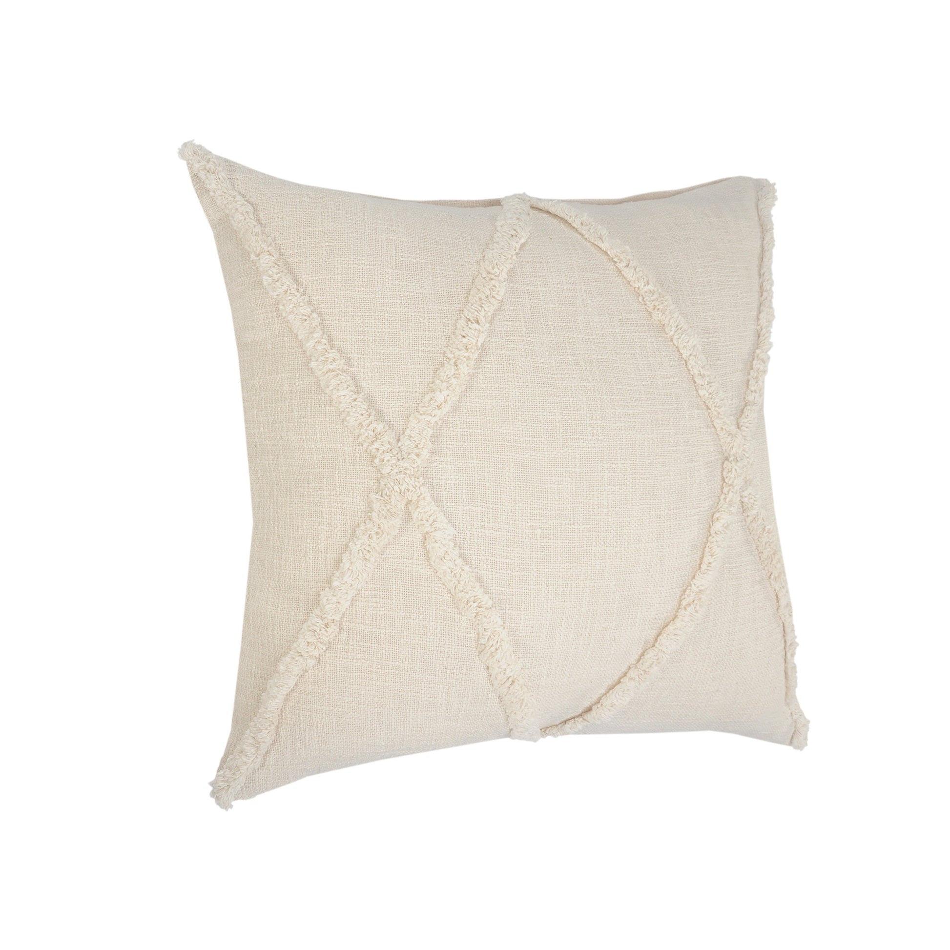 26" X 26" Ivory 100% Cotton Zippered Pillow-2