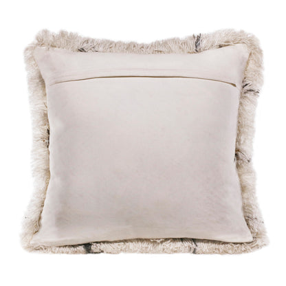 20" Black And White Fabric Geometric Throw Pillow-5