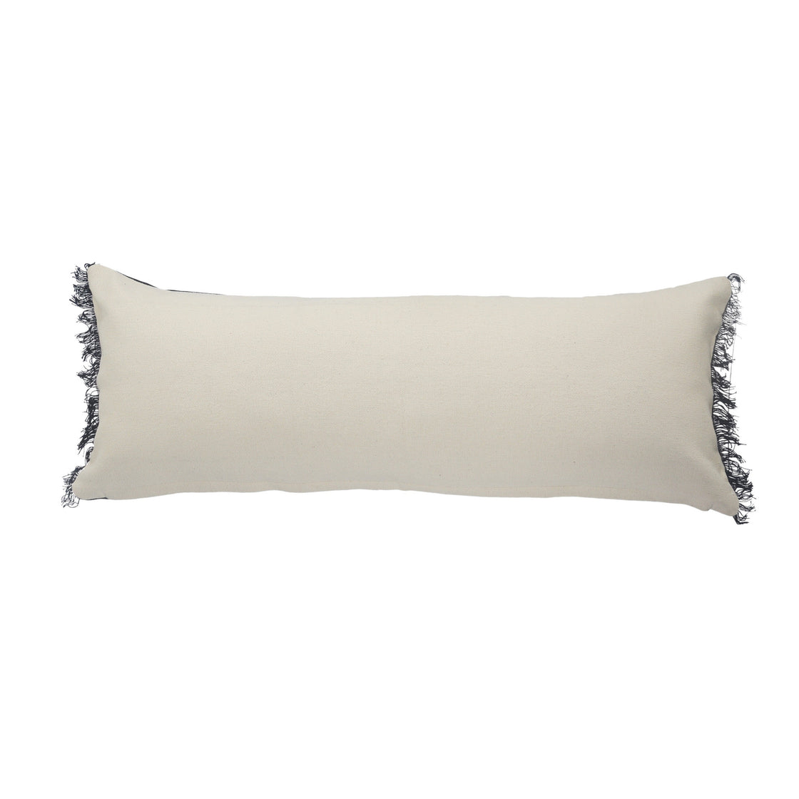 14" X 36" Red Navy And Tan 100% Cotton Striped Zippered Pillow-4
