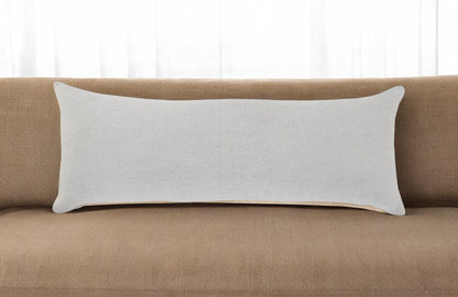 14" X 36" Light Gray Cotton Throw Pillow-0