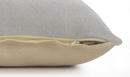 14" X 36" Light Gray Cotton Throw Pillow-6