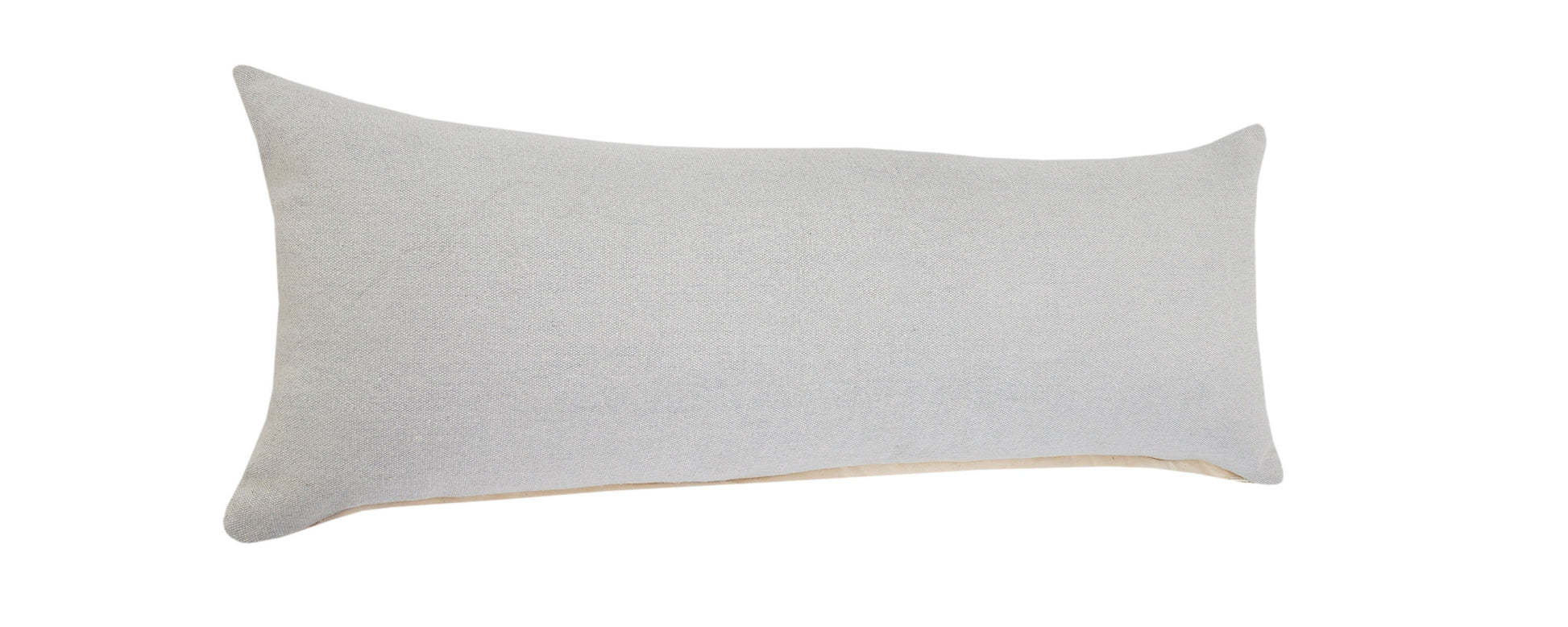 14" X 36" Light Gray Cotton Throw Pillow-3