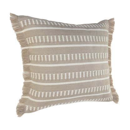 24" X 24" Tan Zippered Coastal Indoor Outdoor Throw Pillow-2
