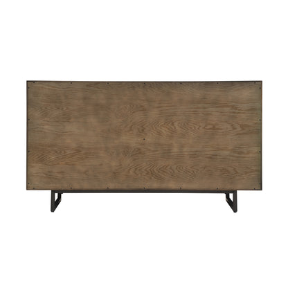 60" Dark Brown Solid Wood Six Drawer Double Dresser-3