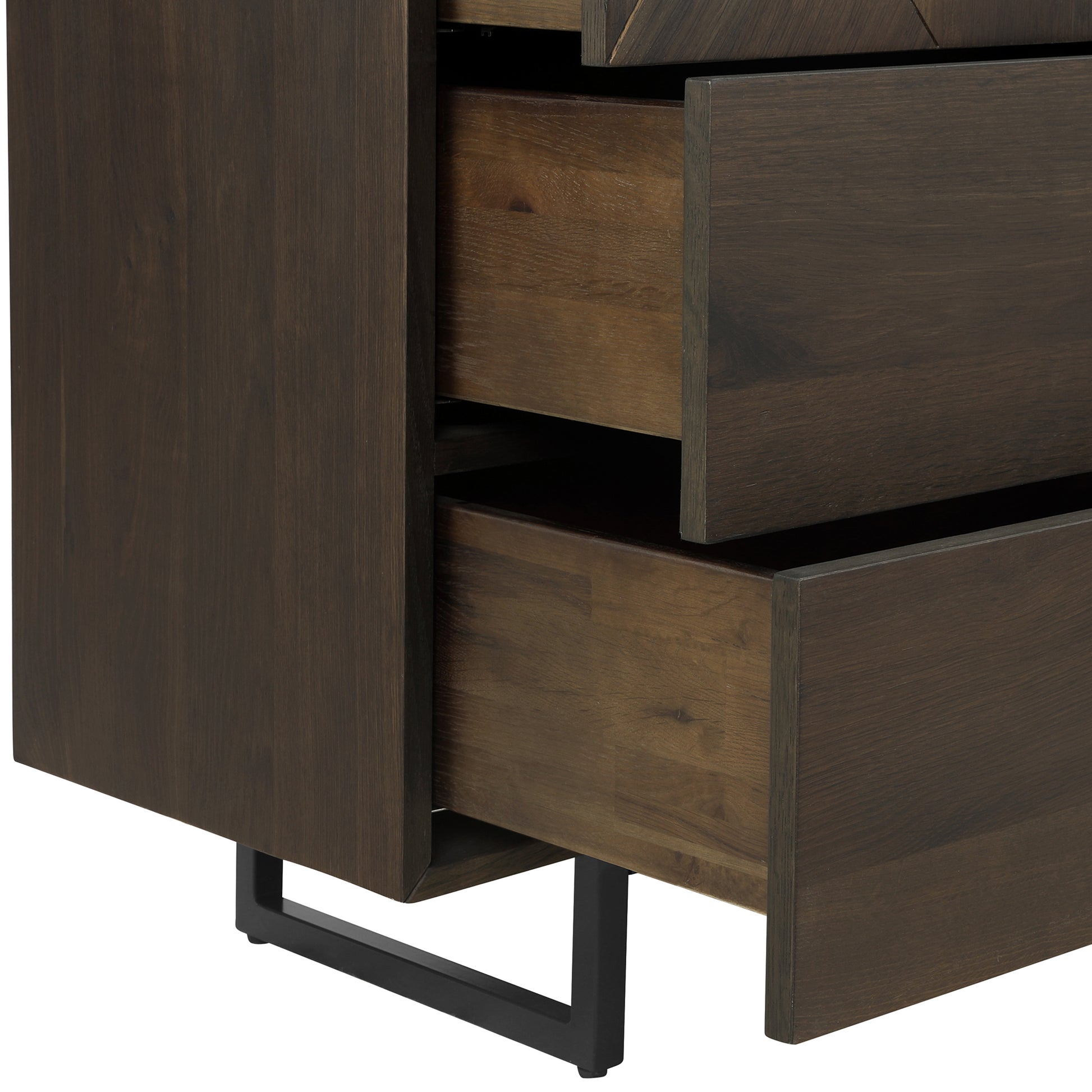 60" Dark Brown Solid Wood Six Drawer Double Dresser-4
