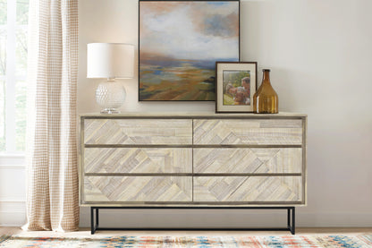 61" Natural Solid Wood Six Drawer Double Dresser-7
