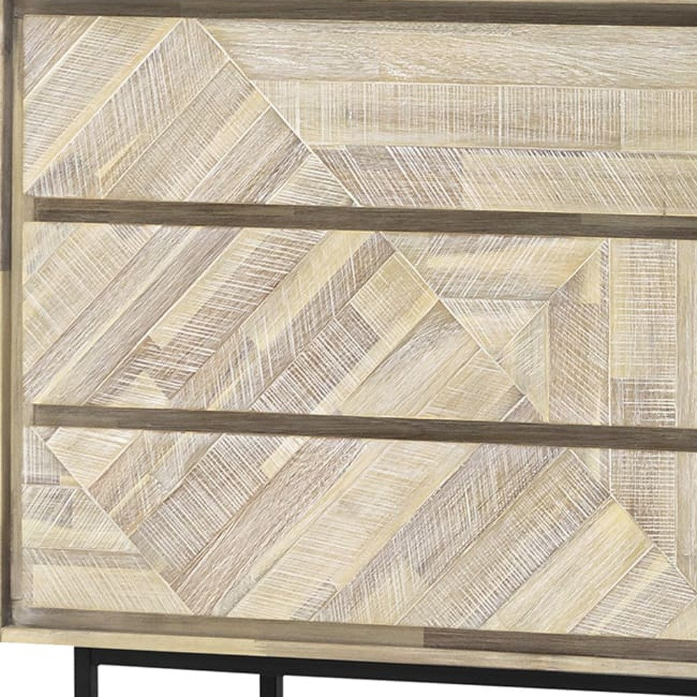 61" Natural Solid Wood Six Drawer Double Dresser-6