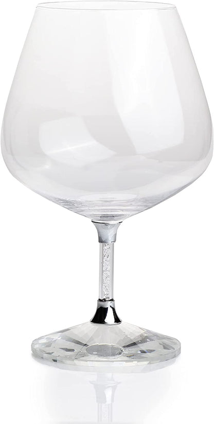 Diamond Brandy Snifters Whiskey Glasses Set of 2 - For Drinking Whiskey, Liquor, Bourbon, Perfect For Any Bar or Party 12oz Diamond Glasses by The Wine Savant --2