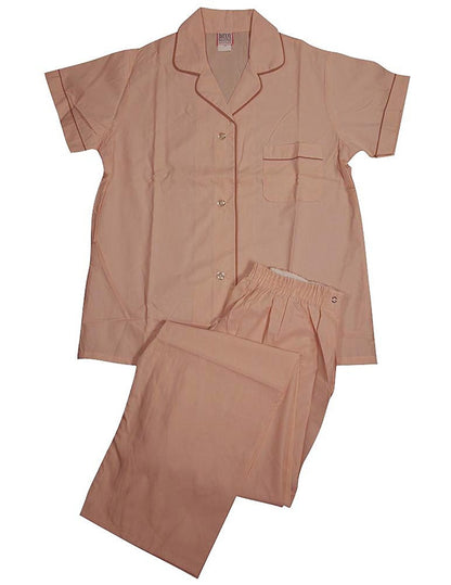 Botony 500 - Ladies Short Sleeve Long Leg Broadcloth Pajama Set-3