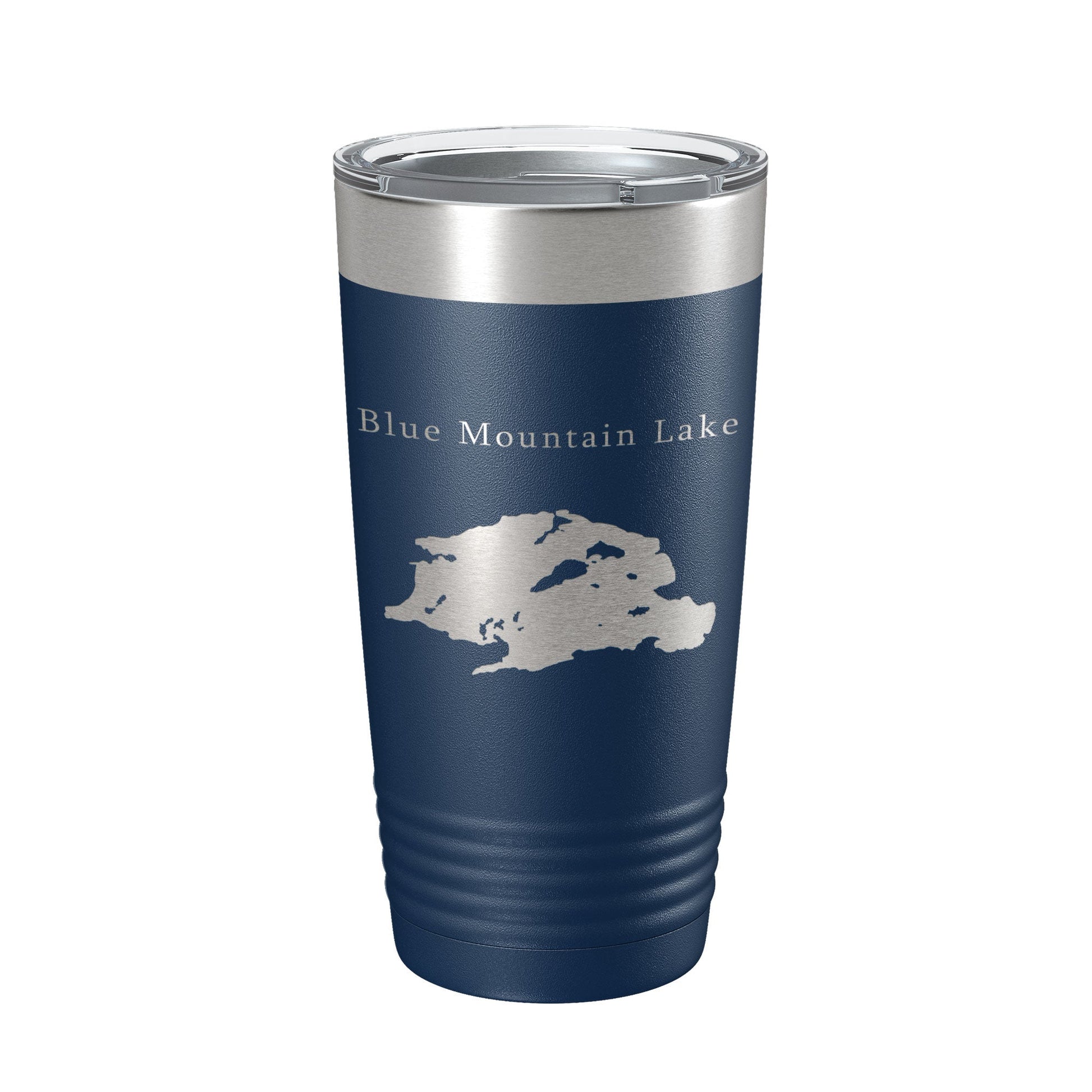 Blue Mountain Lake Map Tumbler Travel Mug Insulated Laser Engraved Coffee Cup New York 20 oz-2