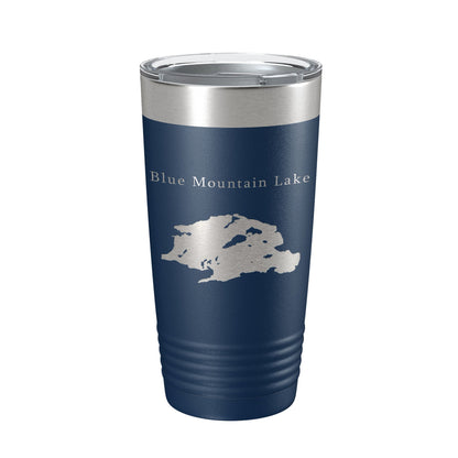 Blue Mountain Lake Map Tumbler Travel Mug Insulated Laser Engraved Coffee Cup New York 20 oz-8