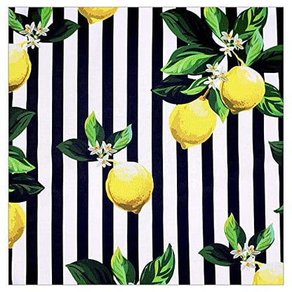 Charlo's Cloth Napkins Set of 4 Charlo's Sicilian Lemon 16" by 16" - Black-0