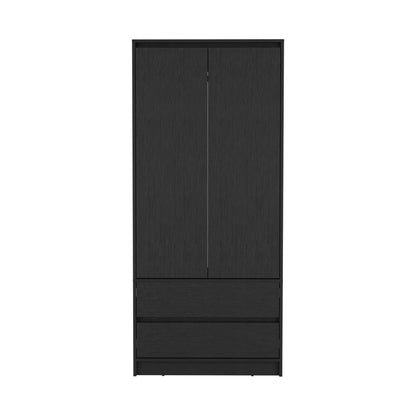 71" Black Wood Two Door Two Drawer Combo Dresser-3