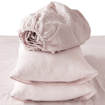 Four Piece Light Pink Linen Sheet Set-1