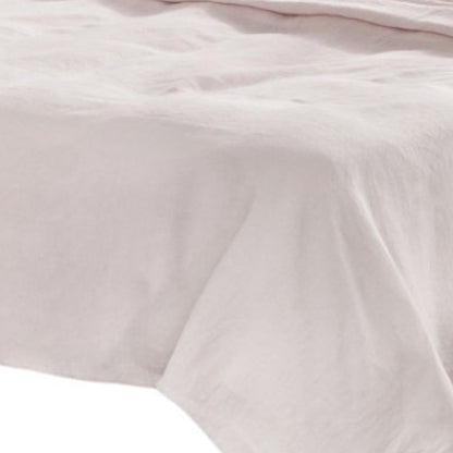 Four Piece Light Pink Linen Sheet Set-4
