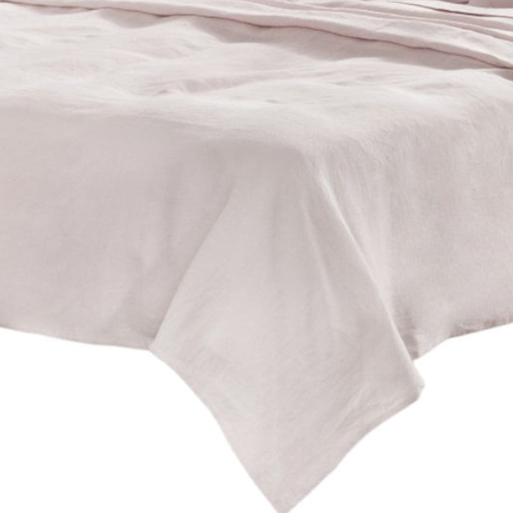 Four Piece Light Pink Linen Sheet Set-5