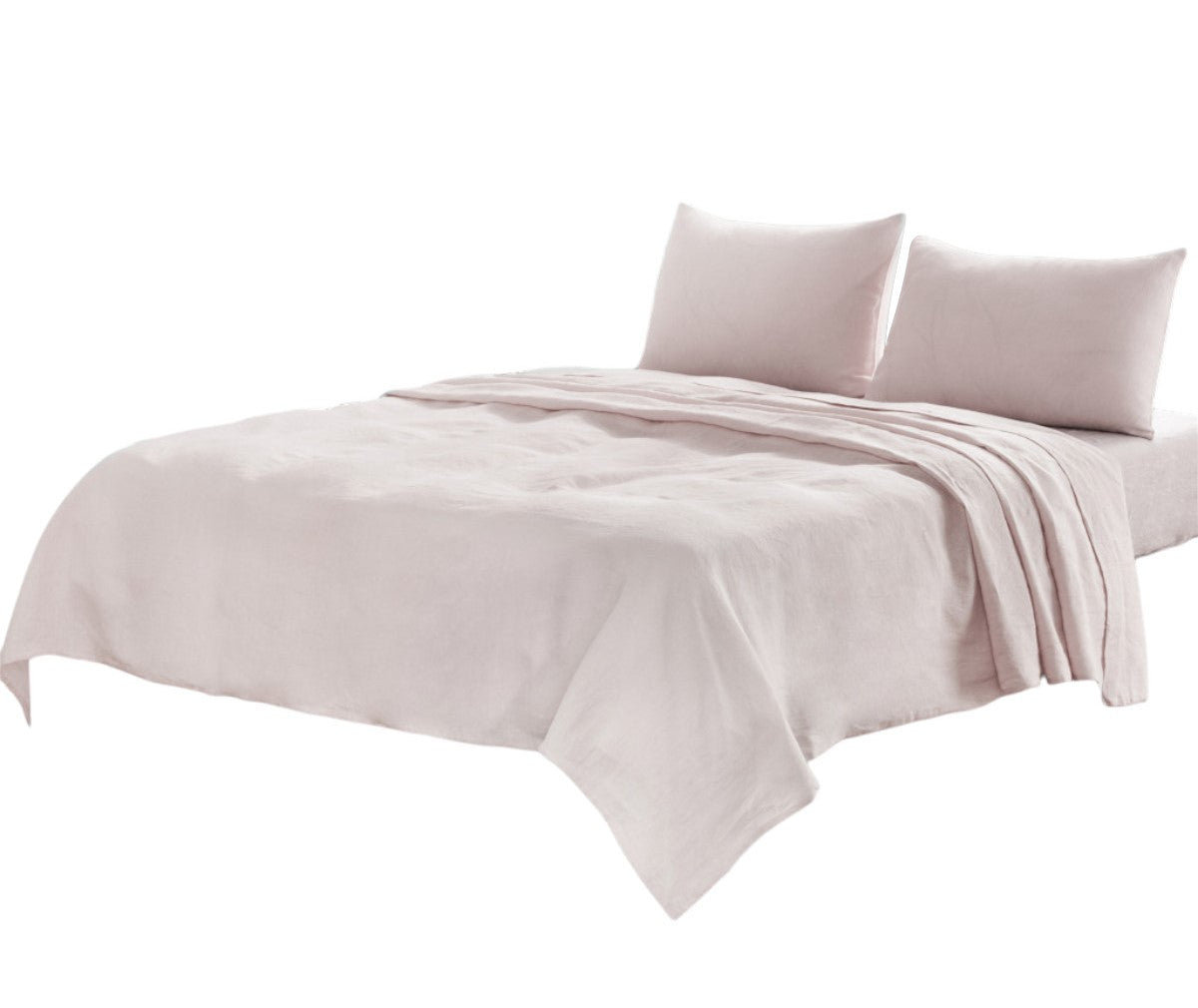 Four Piece Light Pink Linen Sheet Set-3