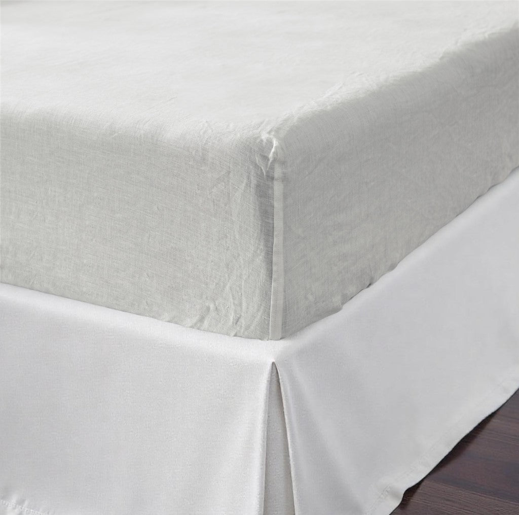 Ivory Linen King Fitted sheet-1