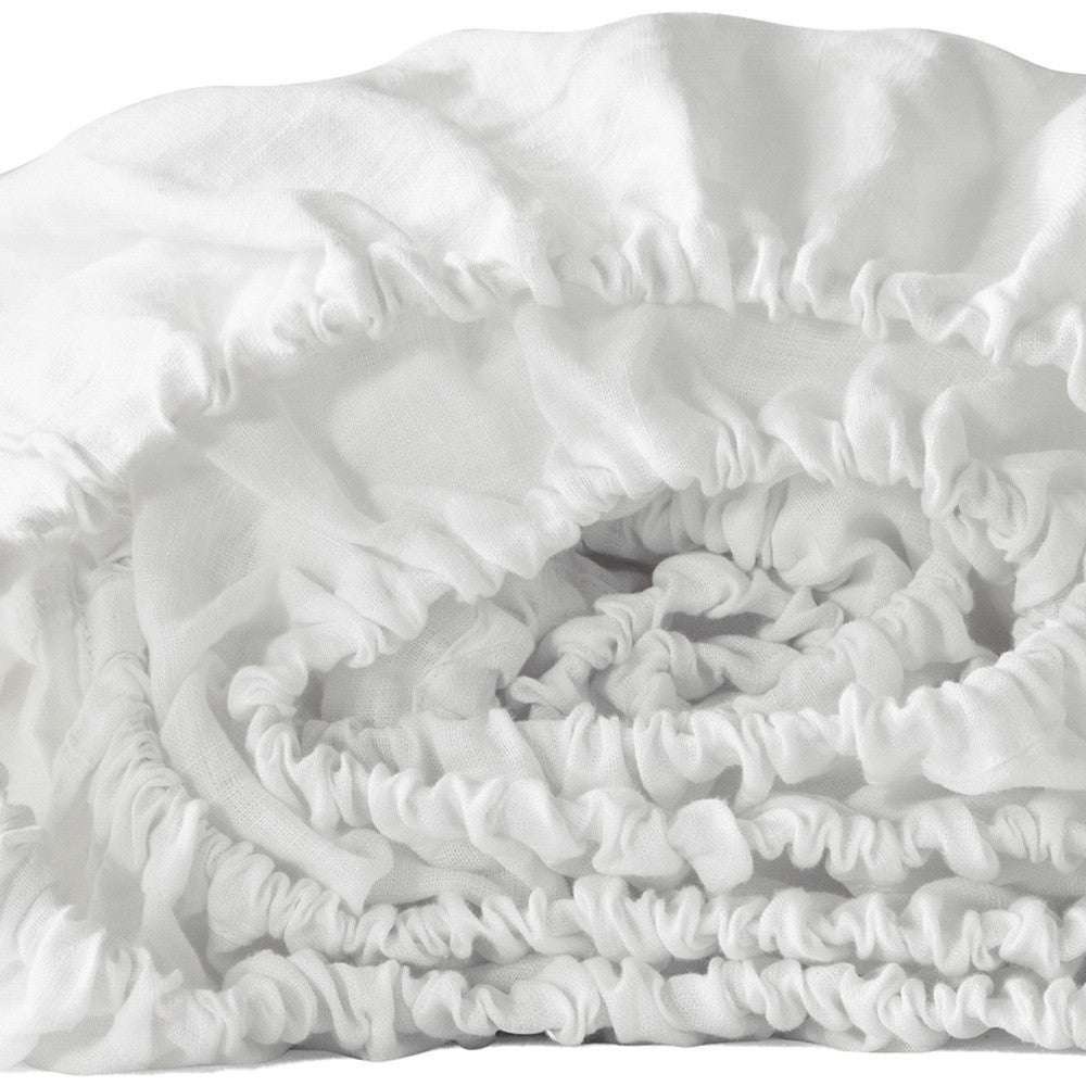 Ivory Linen King Fitted sheet-2