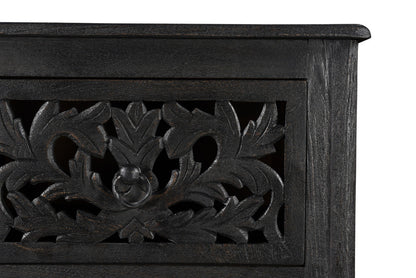 35" Black Solid Wood Six Drawer Chest-6