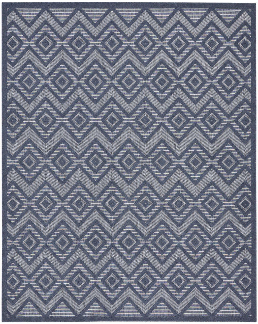 7' X 10' Navy Blue Indoor Outdoor Area Rug-0