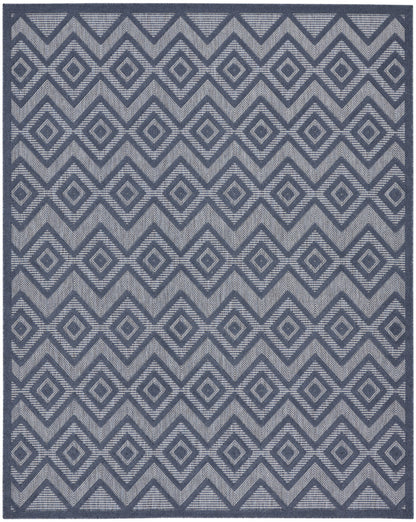 7' X 10' Navy Blue Indoor Outdoor Area Rug-0