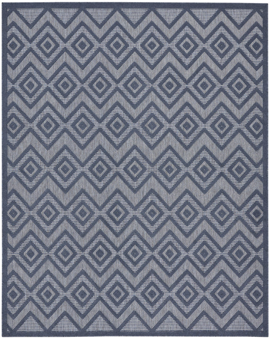 7' X 10' Navy Blue Indoor Outdoor Area Rug-0