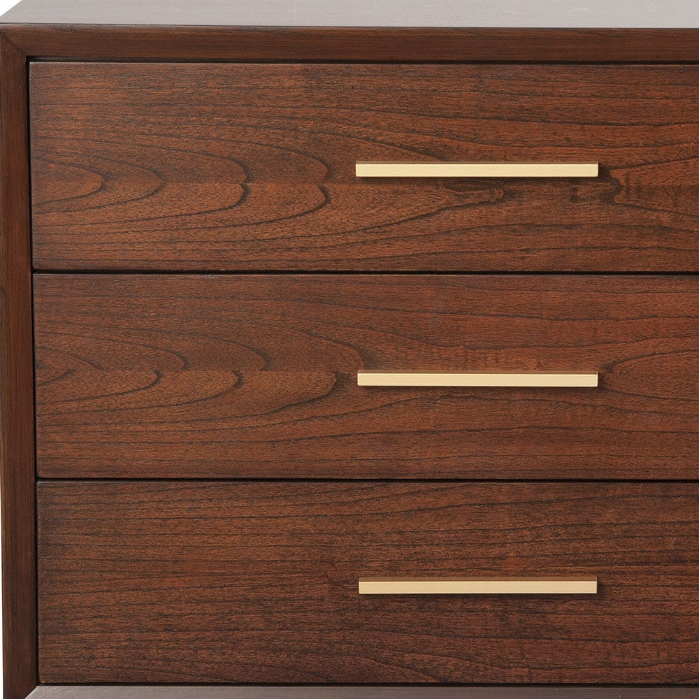 36" Brown Solid Wood Three Drawer Dresser-3