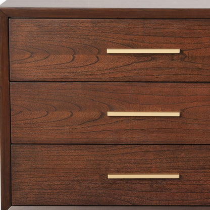 36" Brown Solid Wood Three Drawer Dresser-3