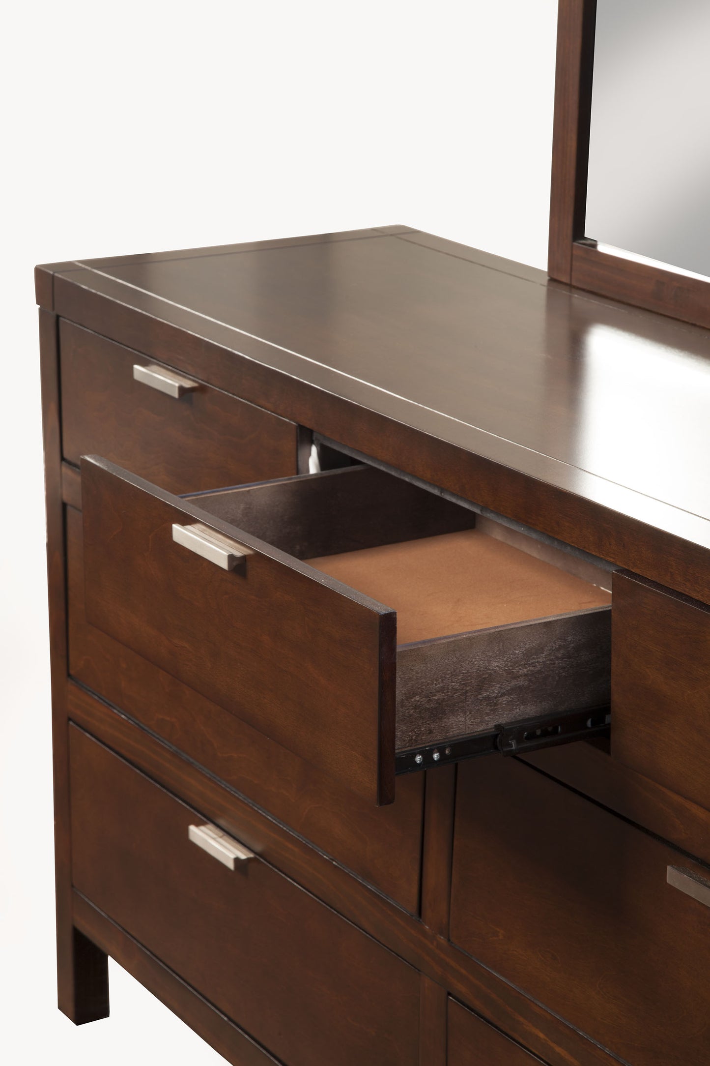 63" Brown Solid Wood Seven Drawer Double Dresser-3