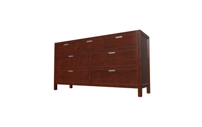 63" Brown Solid Wood Seven Drawer Double Dresser-2