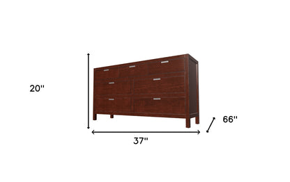 63" Brown Solid Wood Seven Drawer Double Dresser-4