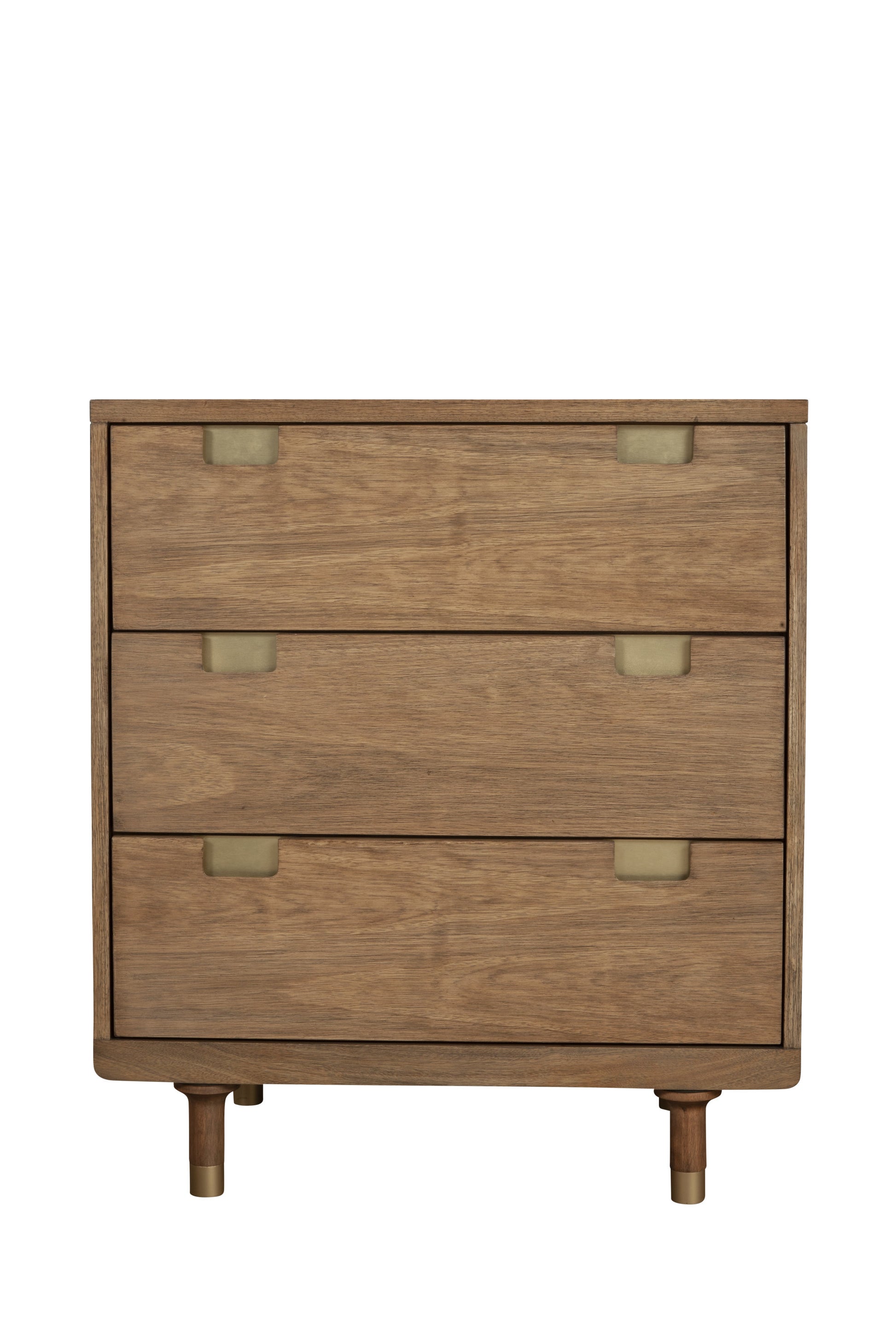 33" Brown Solid Wood Three Drawer Dresser-1