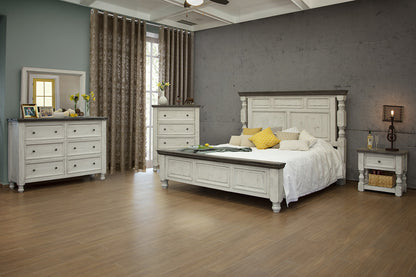 62" Gray and Ivory Solid Wood Six Drawer Double Dresser-4