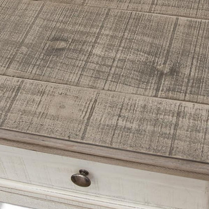 55" Gray and Ivory Solid Wood Five Drawer Gentlemans Chest-4