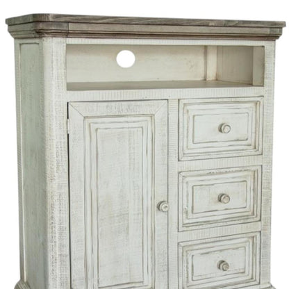 39" Off White Solid Wood Three Drawer Gentlemans Chest-3