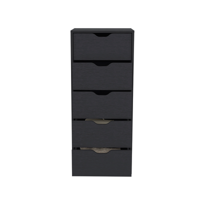 18" Black Five Drawer Standard Chest-2