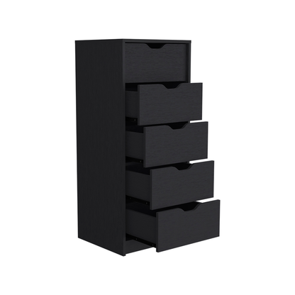 18" Black Five Drawer Standard Chest-3