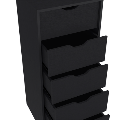 18" Black Five Drawer Standard Chest-5