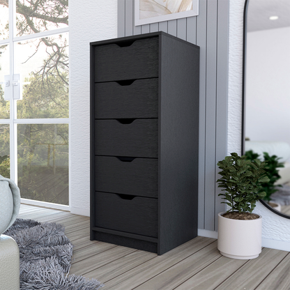 18" Black Five Drawer Standard Chest-7